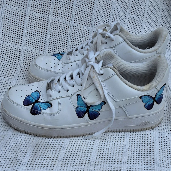 Nike Air Firce Custom Butterfly Sneakers 9 - Picture 1 of 12